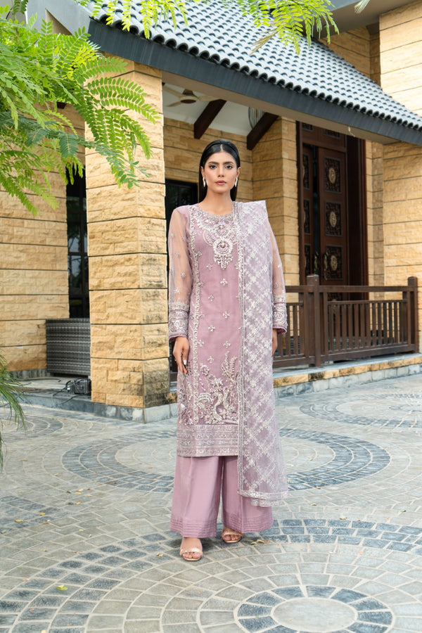 Unstiched Embroided Net Suit  Aylin Tpink 24-108