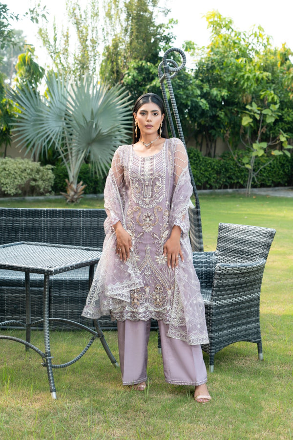 Unstiched Embroided Net Suit Elif 24-1103